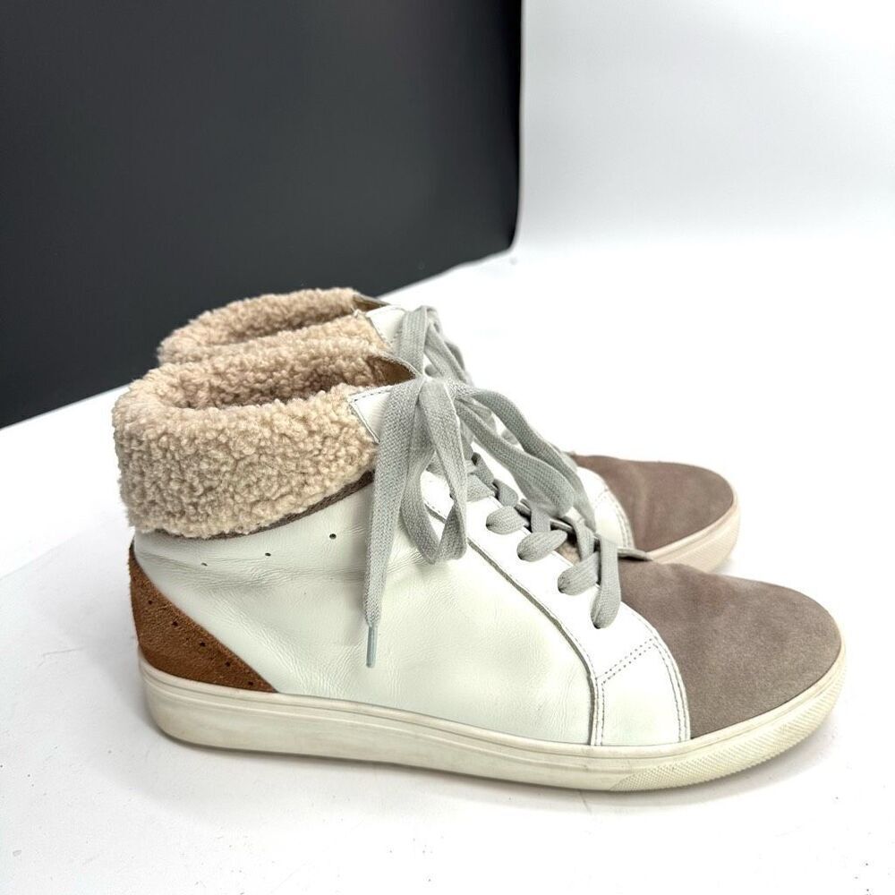 BLONDO genuine leather sheepskin boots sneakers white sz 9 womens